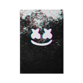 Обложка для паспорта матовая кожа с принтом MARSHMELLO GLITCH в Кировске, натуральная матовая кожа | размер 19,3 х 13,7 см; прозрачные пластиковые крепления | dj | glitch | marshmello | usa | америка | глитч | клубная музыка | маршмелло | музыка | музыкант