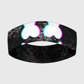Повязка на голову 3D с принтом MARSHMELLO GLITCH   МАРШМЕЛЛО НЕОН в Кировске,  |  | dj | glitch | marshmello | usa | америка | глитч | клубная музыка | маршмелло | музыка | музыкант