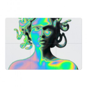 Магнитный плакат 3Х2 с принтом Gorgon Medusa в Кировске, Полимерный материал с магнитным слоем | 6 деталей размером 9*9 см | Тематика изображения на принте: gorgon medusa | бог | богиня | горгона медуза | змеи | змея | камень | необычно | статуя
