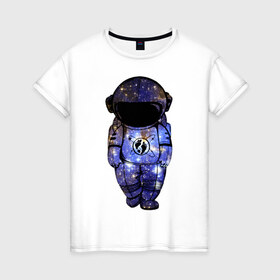 Женская футболка хлопок с принтом космос в Кировске, 100% хлопок | прямой крой, круглый вырез горловины, длина до линии бедер, слегка спущенное плечо | астрономия | вселенная | галактика | графика | звезды | инопланетяне | космос | нло