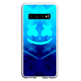 Чехол для Samsung Galaxy S10 с принтом MARSHMELLO NEON в Кировске, Силикон | Область печати: задняя сторона чехла, без боковых панелей | dj | glitch | marshmello | neon | techno | usa | абстракция | америка | глитч | клубная музыка | маршмелло | музыка | музыкант | неон | техно