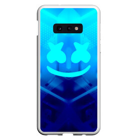 Чехол для Samsung S10E с принтом MARSHMELLO NEON в Кировске, Силикон | Область печати: задняя сторона чехла, без боковых панелей | dj | glitch | marshmello | neon | techno | usa | абстракция | америка | глитч | клубная музыка | маршмелло | музыка | музыкант | неон | техно