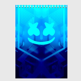 Скетчбук с принтом MARSHMELLO NEON в Кировске, 100% бумага
 | 48 листов, плотность листов — 100 г/м2, плотность картонной обложки — 250 г/м2. Листы скреплены сверху удобной пружинной спиралью | Тематика изображения на принте: dj | glitch | marshmello | neon | techno | usa | абстракция | америка | глитч | клубная музыка | маршмелло | музыка | музыкант | неон | техно