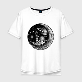 Мужская футболка хлопок Oversize с принтом космос в Кировске, 100% хлопок | свободный крой, круглый ворот, “спинка” длиннее передней части | астрономия | вселенная | галактика | графика | звезды | инопланетяне | космос | луна | нло