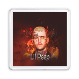 Магнит 55*55 с принтом Lil Peep в Кировске, Пластик | Размер: 65*65 мм; Размер печати: 55*55 мм | awful things | gustav | lil peep | густав ор | клауд | клауд рэп | лил | лили | певец | пееп | пеп | пип | пост эмо | реп | репер | рэп | рэпер | трэп | хип | хип хоп | хоп | эмо трэп