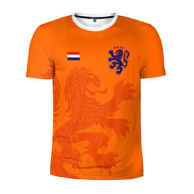 Мужская футболка 3D спортивная с принтом Сборная Голландии в Кировске, 100% полиэстер с улучшенными характеристиками | приталенный силуэт, круглая горловина, широкие плечи, сужается к линии бедра | Тематика изображения на принте: holland | nederland | netherlands | голландия | нидерланды | сборная голландии | сборная голландии по футболу | сборная нидерландов | форма | футбольные сборные | чемпионат