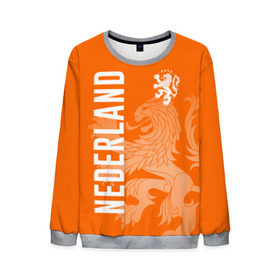 Мужской свитшот 3D с принтом Сборная Голландии в Кировске, 100% полиэстер с мягким внутренним слоем | круглый вырез горловины, мягкая резинка на манжетах и поясе, свободная посадка по фигуре | holland | nederland | netherlands | голландия | нидерланды | сборная голландии | сборная голландии по футболу | сборная нидерландов | форма | футбольные сборные | чемпионат