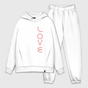 Мужской костюм хлопок OVERSIZE с принтом All You Need Is Love в Кировске,  |  | Тематика изображения на принте: 14 февраля | family | friend | happy | heart | love is | valentine | wedding | ангел | валентин | губы | девочка | девушка | день святого валентина | добро | дружба | жена | жених | лето | любимая | любимый | любовь | мечта | муж