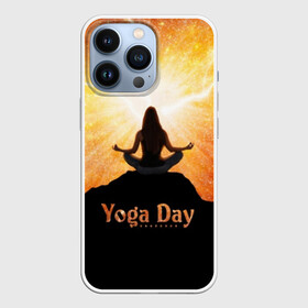 Чехол для iPhone 13 Pro с принтом International Yoga Day в Кировске,  |  | 21 июня | day | energy | girl | international | ju | lightning | lotus | meditation | mountain | pose | silhouette | sky | space | stars | universe | woman | yoga | yogi | вселенная | гора | девушка | день | женщина | звёзды | йог | йоги | космос | лотос 