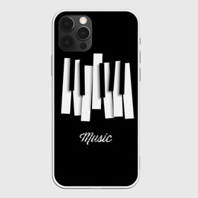 Чехол для iPhone 12 Pro Max с принтом Клавиатура в Кировске, Силикон |  | abstraction | black and white | font | inscription | keyboard | keys | music | piano | абстракция | клавиатура | клавиши | музыка | надпись | пианино | черно белый | шрифт