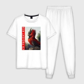 Мужская пижама хлопок с принтом CD RPOJECT RED в Кировске, 100% хлопок | брюки и футболка прямого кроя, без карманов, на брюках мягкая резинка на поясе и по низу штанин
 | Тематика изображения на принте: 