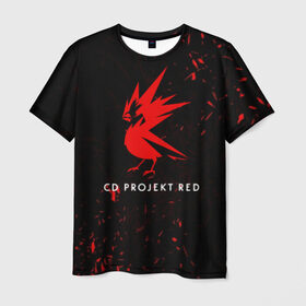 Мужская футболка 3D с принтом CD RPOJECT RED в Кировске, 100% полиэфир | прямой крой, круглый вырез горловины, длина до линии бедер | 2019 | cd project red | cyberpunk 2077 | future | hack | night city | samurai | sci fi | андроиды | безумие | будущее | киберпанк 2077 | логотип | роботы | самураи | фантастика | цифры