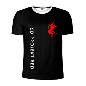 Мужская футболка 3D спортивная с принтом CD RPOJECT RED в Кировске, 100% полиэстер с улучшенными характеристиками | приталенный силуэт, круглая горловина, широкие плечи, сужается к линии бедра | Тематика изображения на принте: 2019 | cd project red | cyberpunk 2077 | future | hack | night city | samurai | sci fi | андроиды | безумие | будущее | киберпанк 2077 | логотип | роботы | самураи | фантастика | цифры