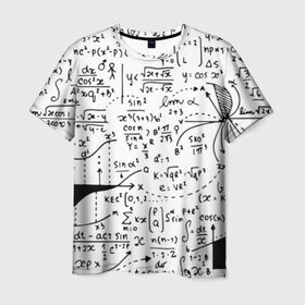 Мужская футболка 3D с принтом Формулы в Кировске, 100% полиэфир | прямой крой, круглый вырез горловины, длина до линии бедер | science | геометрия | математика | наука | формулы
