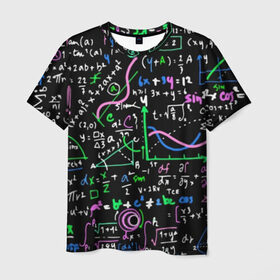 Мужская футболка 3D с принтом Формулы в Кировске, 100% полиэфир | прямой крой, круглый вырез горловины, длина до линии бедер | science | геометрия | математика | наука | физика | формулы
