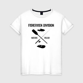 Женская футболка хлопок с принтом футболка рыбака shut up & fish_2 в Кировске, 100% хлопок | прямой крой, круглый вырез горловины, длина до линии бедер, слегка спущенное плечо | 