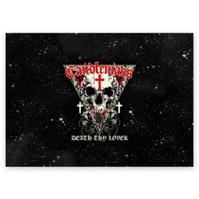 Поздравительная открытка с принтом Candlemass в Кировске, 100% бумага | плотность бумаги 280 г/м2, матовая, на обратной стороне линовка и место для марки
 | Тематика изображения на принте: doom | metal | группы | дум | дум метал | метал | музыка | рок