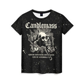 Женская футболка 3D с принтом Candlemass в Кировске, 100% полиэфир ( синтетическое хлопкоподобное полотно) | прямой крой, круглый вырез горловины, длина до линии бедер | Тематика изображения на принте: doom | metal | группы | дум | дум метал | метал | музыка | рок
