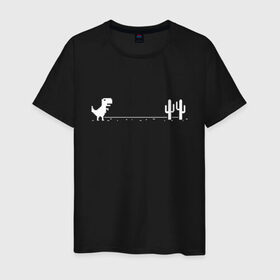 Мужская футболка хлопок с принтом Динохром, динозавр в Кировске, 100% хлопок | прямой крой, круглый вырез горловины, длина до линии бедер, слегка спущенное плечо. | chrome | dino | dinochrome | google | гугл | динозавр | динохром