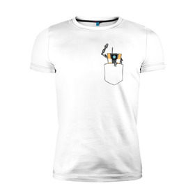 Мужская футболка премиум с принтом Claptrap в Кировске, 92% хлопок, 8% лайкра | приталенный силуэт, круглый вырез ворота, длина до линии бедра, короткий рукав | Тематика изображения на принте: borderlands 3 | бордерлендс 3