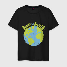 Мужская футболка хлопок с принтом Love The Earth в Кировске, 100% хлопок | прямой крой, круглый вырез горловины, длина до линии бедер, слегка спущенное плечо. | adventure | bike | earth | freedom | green | greenpeace | mountain | tree | world | велосипед | весна | вода | город | горы | дерево | дождь | душа | земля | карта | космос | лес | лето | мир | море | океан | отдых | палатка | планета | природа | 