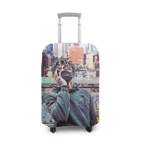 Чехол для чемодана 3D с принтом SCARLXRD (RAP) в Кировске, 86% полиэфир, 14% спандекс | двустороннее нанесение принта, прорези для ручек и колес | музыка | реп | скарлорд