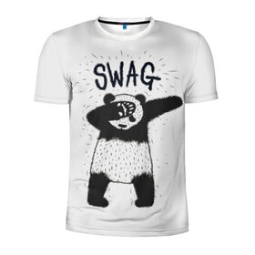 Мужская футболка 3D спортивная с принтом Swag Panda в Кировске, 100% полиэстер с улучшенными характеристиками | приталенный силуэт, круглая горловина, широкие плечи, сужается к линии бедра | animal | art | authority | bear | dab | drawing | gesture | graphics | indisputable | panda | swag | wild | авторитет | графика | даб | дикий | жест | животное | искусство | медведь | непререкаемый | панда | рисунок | свэг