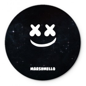 Коврик для мышки круглый с принтом Marshmello Cosmos в Кировске, резина и полиэстер | круглая форма, изображение наносится на всю лицевую часть | Тематика изображения на принте: dj | marshmello | usa | америка | клубная музыка | мармело | маршмелло | маршмеллоу | музыка | музыкант