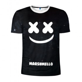 Мужская футболка 3D спортивная с принтом Marshmello Cosmos в Кировске, 100% полиэстер с улучшенными характеристиками | приталенный силуэт, круглая горловина, широкие плечи, сужается к линии бедра | dj | marshmello | usa | америка | клубная музыка | мармело | маршмелло | маршмеллоу | музыка | музыкант