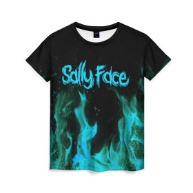 Женская футболка 3D с принтом SALLY FACE FIRE в Кировске, 100% полиэфир ( синтетическое хлопкоподобное полотно) | прямой крой, круглый вырез горловины, длина до линии бедер | face | fire | game | horror | larry | sally | sally face | sanity s fall | игра | ларри | мальчик с протезом | огонь | салли | салли фейс | ужасы