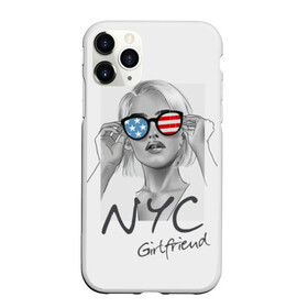 Чехол для iPhone 11 Pro матовый с принтом NYC girlfriend в Кировске, Силикон |  | beautiful | blonde | city | flag | girl | girlfriend | new york | reflection | stars | stripes | usa | блондинка | город | девушка | звезды | красивая | нью йорк | отражение | очки | подруга | полосы | сша | флаг