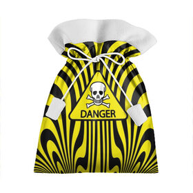 Подарочный 3D мешок с принтом Danger в Кировске, 100% полиэстер | Размер: 29*39 см | danger | skull | triangle | wave | yellow | волна | желтый | опасность | треугольник | череп