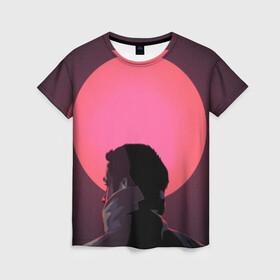 Женская футболка 3D с принтом Райан Гослинг в Кировске, 100% полиэфир ( синтетическое хлопкоподобное полотно) | прямой крой, круглый вырез горловины, длина до линии бедер | бегущий по лезвию | райан гослинг