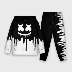 Детский костюм 3D (с толстовкой) с принтом MARSHMELLO в Кировске,  |  | black  white | colors | dj | marshmello | paints | usa | америка | клубная музыка | краски | маршмелло | музыка | музыкант