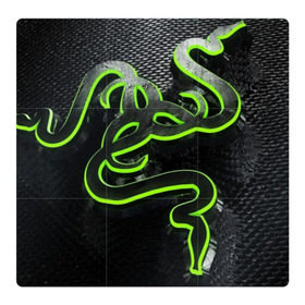 Магнитный плакат 3Х3 с принтом RAZER в Кировске, Полимерный материал с магнитным слоем | 9 деталей размером 9*9 см | game | razer | texture | зеленый | игровое лого | игромания | игры | рэйзер | текстуры