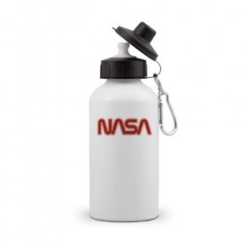 Бутылка спортивная с принтом NASA в Кировске, металл | емкость — 500 мл, в комплекте две пластиковые крышки и карабин для крепления | 