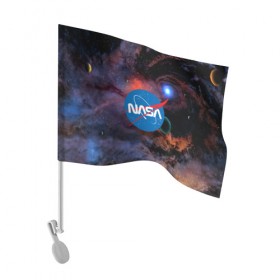 Флаг для автомобиля с принтом NASA в Кировске, 100% полиэстер | Размер: 30*21 см | galaxy | nasa | nebula | space | star | абстракция | вселенная | галактика | звезда | звезды | космический | наса | планеты
