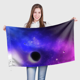 Флаг 3D с принтом Космос в Кировске, 100% полиэстер | плотность ткани — 95 г/м2, размер — 67 х 109 см. Принт наносится с одной стороны | galaxy | nasa | nebula | space | star | абстракция | вселенная | галактика | звезда | звезды | космический | наса | планеты