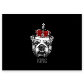 Поздравительная открытка с принтом Английский бульдог с короной в Кировске, 100% бумага | плотность бумаги 280 г/м2, матовая, на обратной стороне линовка и место для марки
 | Тематика изображения на принте: animals | authority | breed | bulldog | cool | crown | dog | english | fighting | head | illustration | inscription | king | muzzle | supreme | swag | авторитет | английский | бойцовый | бульдог | верховный | голова | животные | иллюстрация | король | кор