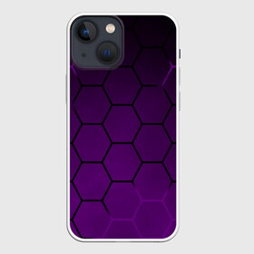 Чехол для iPhone 13 mini с принтом Неоновая броня в Кировске,  |  | abstraction | geometry | hexagon | techno | абстракция | броня | геометрия | краски | неон | неоновый | сетка | соты | стальная броня | текстура | шестигранники