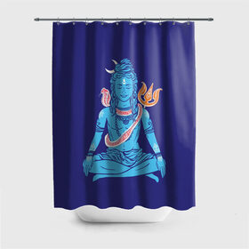 Штора 3D для ванной с принтом Шива в Кировске, 100% полиэстер | плотность материала — 100 г/м2. Стандартный размер — 146 см х 180 см. По верхнему краю — пластиковые люверсы для креплений. В комплекте 10 пластиковых колец | blue | cobra | destroyer | destruction | gods | great | hinduism | india | meditation | om | peace | power | religion | shiva | trident | yoga | боги | великий | власть | знание | индия | индуизм | йога | кайлас | кобра | медитация | ом | разрушение | раз