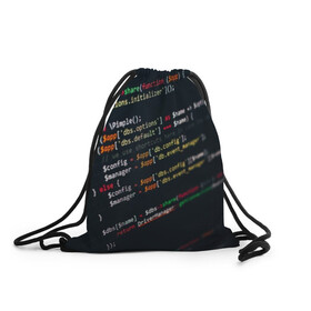 Рюкзак-мешок 3D с принтом ПРОГРАММИСТ в Кировске, 100% полиэстер | плотность ткани — 200 г/м2, размер — 35 х 45 см; лямки — толстые шнурки, застежка на шнуровке, без карманов и подкладки | anonymus | cod | hack | hacker | it | program | texture | айти | аноним | анонимус | взлом | код | кодинг | программа | программист | текстура | хак | хакер