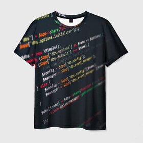 Мужская футболка 3D с принтом ПРОГРАММИСТ в Кировске, 100% полиэфир | прямой крой, круглый вырез горловины, длина до линии бедер | anonymus | cod | hack | hacker | it | program | texture | айти | аноним | анонимус | взлом | код | кодинг | программа | программист | текстура | хак | хакер