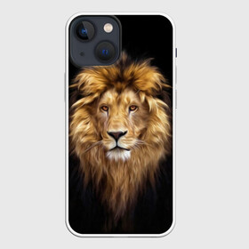 Чехол для iPhone 13 mini с принтом Лев в Кировске,  |  | Тематика изображения на принте: african | animals | authority | big | cat | cool | head | illustration | indisputable | lion | mane | muzzle | supreme | swag | авторитет | африканский | большая | верховный | голова | грива | животные | иллюстрация | кошка | крутой | лев | непрер