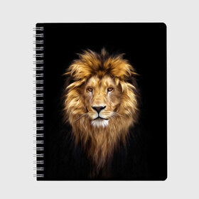 Тетрадь с принтом Лев в Кировске, 100% бумага | 48 листов, плотность листов — 60 г/м2, плотность картонной обложки — 250 г/м2. Листы скреплены сбоку удобной пружинной спиралью. Уголки страниц и обложки скругленные. Цвет линий — светло-серый
 | african | animals | authority | big | cat | cool | head | illustration | indisputable | lion | mane | muzzle | supreme | swag | авторитет | африканский | большая | верховный | голова | грива | животные | иллюстрация | кошка | крутой | лев | непрер