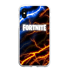 Чехол для iPhone XS Max матовый с принтом FORTNITE STORM в Кировске, Силикон | Область печати: задняя сторона чехла, без боковых панелей | 2019 | armor | armour | cybersport | esport | fortnite | game | llama | logo | thunder | броня | игра | киберспорт | лама | молнии | фиолетовый | фирменные цвета | фортнайт