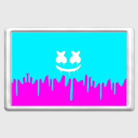 Магнит 45*70 с принтом MARSHMELLO в Кировске, Пластик | Размер: 78*52 мм; Размер печати: 70*45 | Тематика изображения на принте: colors | dj | marshmello | paints | usa | америка | брызги | клубная музыка | краска | маршмелло | музыка | музыкант