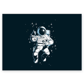 Поздравительная открытка с принтом Космонавт в Кировске, 100% бумага | плотность бумаги 280 г/м2, матовая, на обратной стороне линовка и место для марки
 | astronaut | flies | glare | open | planets | reflection | sky | space | space suit | stars | sun | universe | астронавт | блики | вселенная | звёзды | космонавт | космос | летит | небо | открытый | отражение | планеты | скафандр | солнце