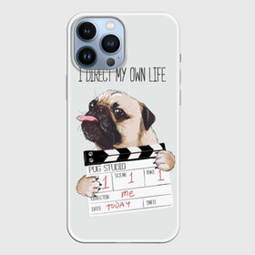 Чехол для iPhone 13 Pro Max с принтом I direct my own life в Кировске,  |  | animal | board | direct | dog | his | i | life | pug | slate | the inscription | грифельная | доска | животное | жизнь | мопс | надпись | направляю | свою | собака | я