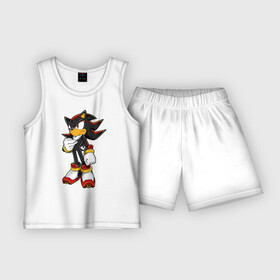 Детская пижама с шортами хлопок с принтом Shadow Sonic (3) в Кировске,  |  | sega | shadow | sonic | sonic x | x | ежик | игра | наклз | сега | скорость | соник | тейлз | тэйлз | шедоу